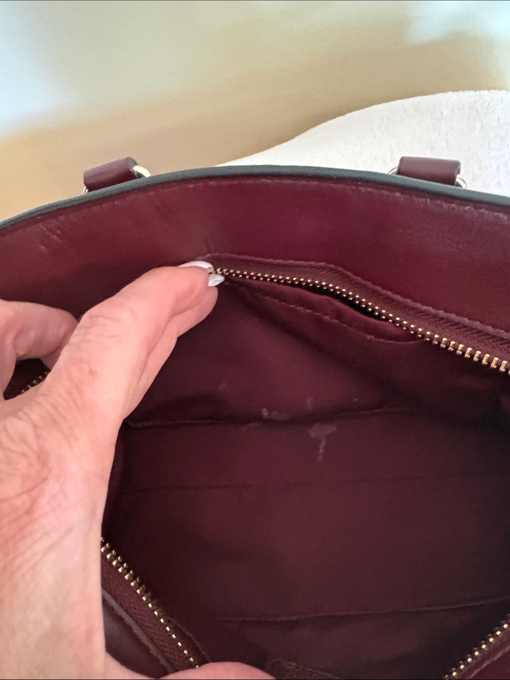 Coach Mini Blake Carryall F37635 Burgundy Pebbled Leather Crossbody Satchel - Picture 3 of 11
